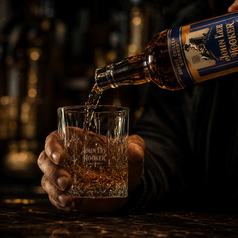 Bourbon being poured into a glass