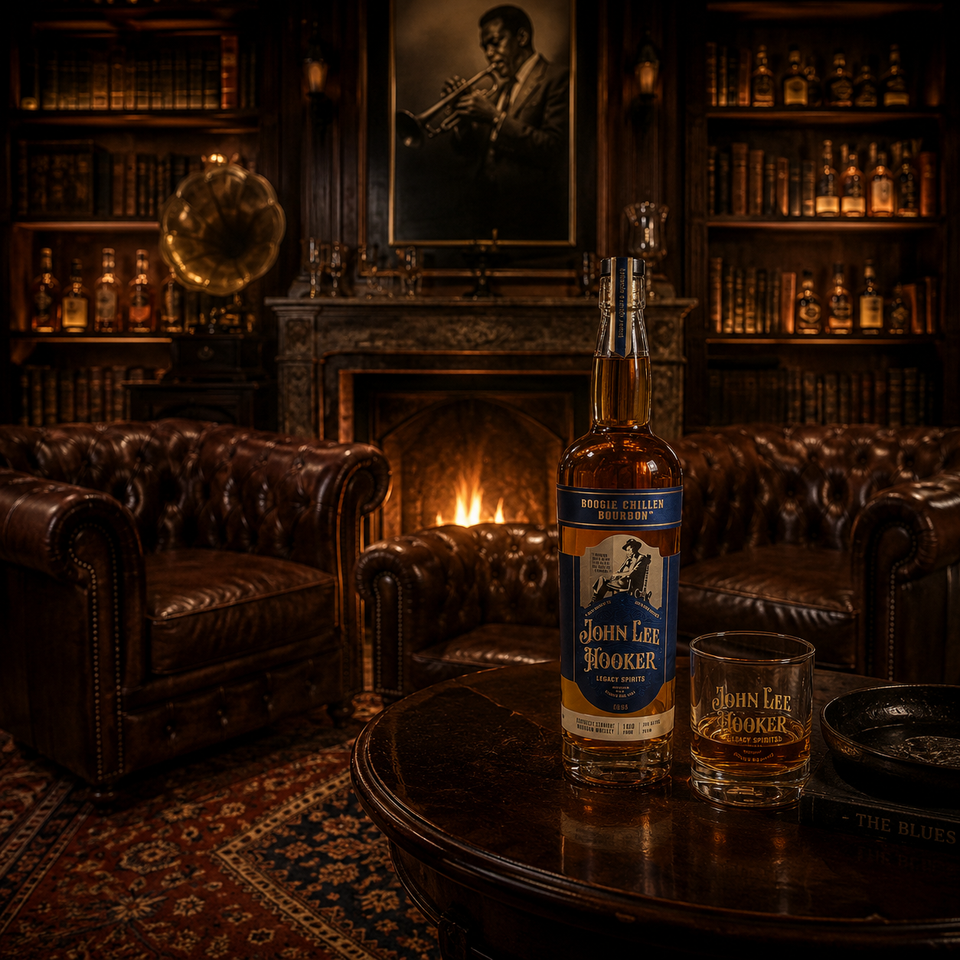 Luxury bourbon lounge with leather chairs