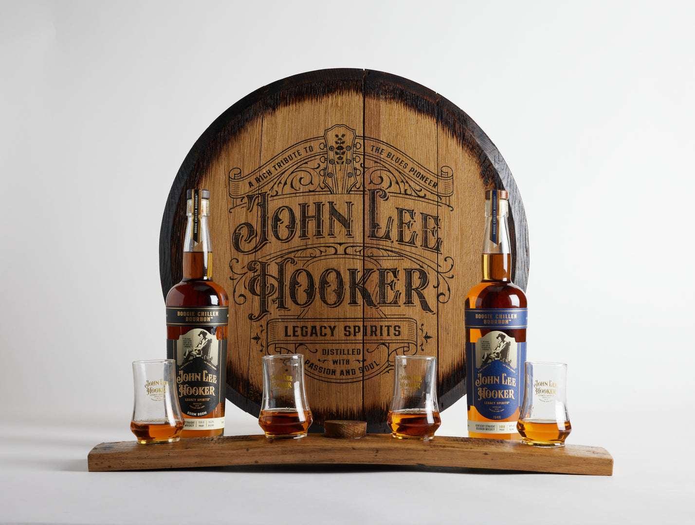 Cinematic bourbon and blues background